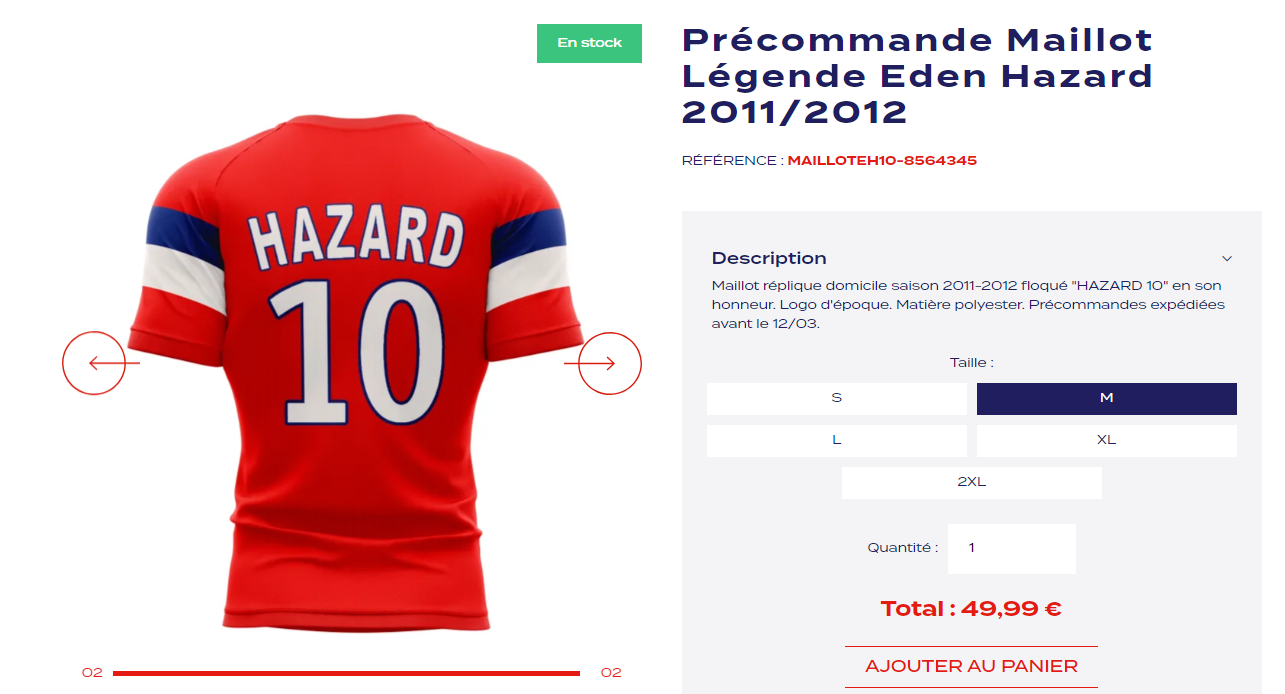 🥇里尔正式推出阿扎尔退役纪念球衣、T恤和海报